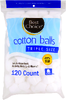 Triple Size Cotton Balls, 100ct - Resealable Bag