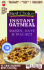 Instant Raisin, Date, and Walnut Oatmeal, 10ct - 13oz Box