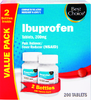 Ibuprofen Tablets, 2 Bottles - 200ct Box