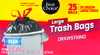 Large Trash Bags w/ Drawstrings - 25ct Box