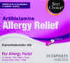 Antihistamine Allergy Relief Capsules, 24ct Box