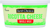 Whole Milk Ricotta Cheese -15oz Tub