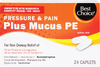 Pressure & Pain Plus Mucus PE Caplets - 24ct Box