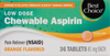 Orange Flavored Low Dose Chewable Aspirin - 36ct Box
