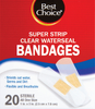 Super Strip Clear Waterseal Bandages - 20ct Box